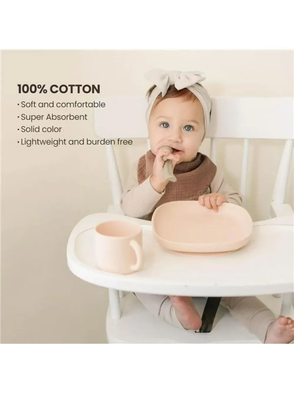 Muslin Baby Bibs 10 Pack Soft Cotton Bandana Drool Bibs Unisex Teething Set